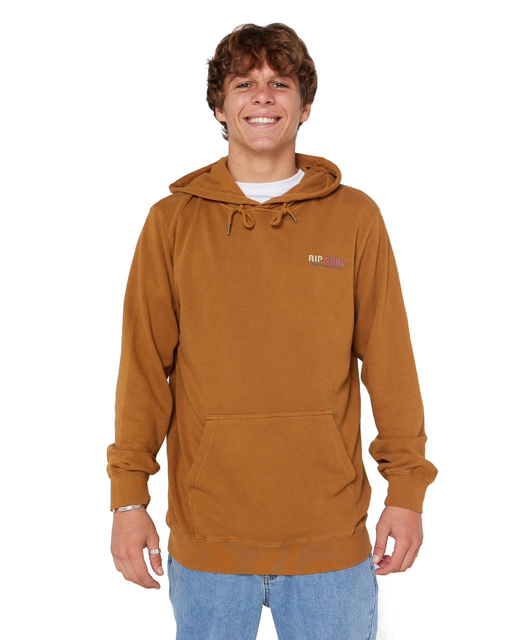 The Rip Curl Mens Surf Revival Line Up Hoodie in Gold