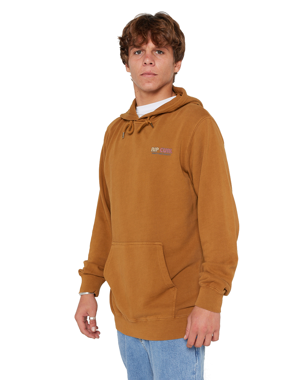 The Rip Curl Mens Surf Revival Line Up Hoodie in Gold