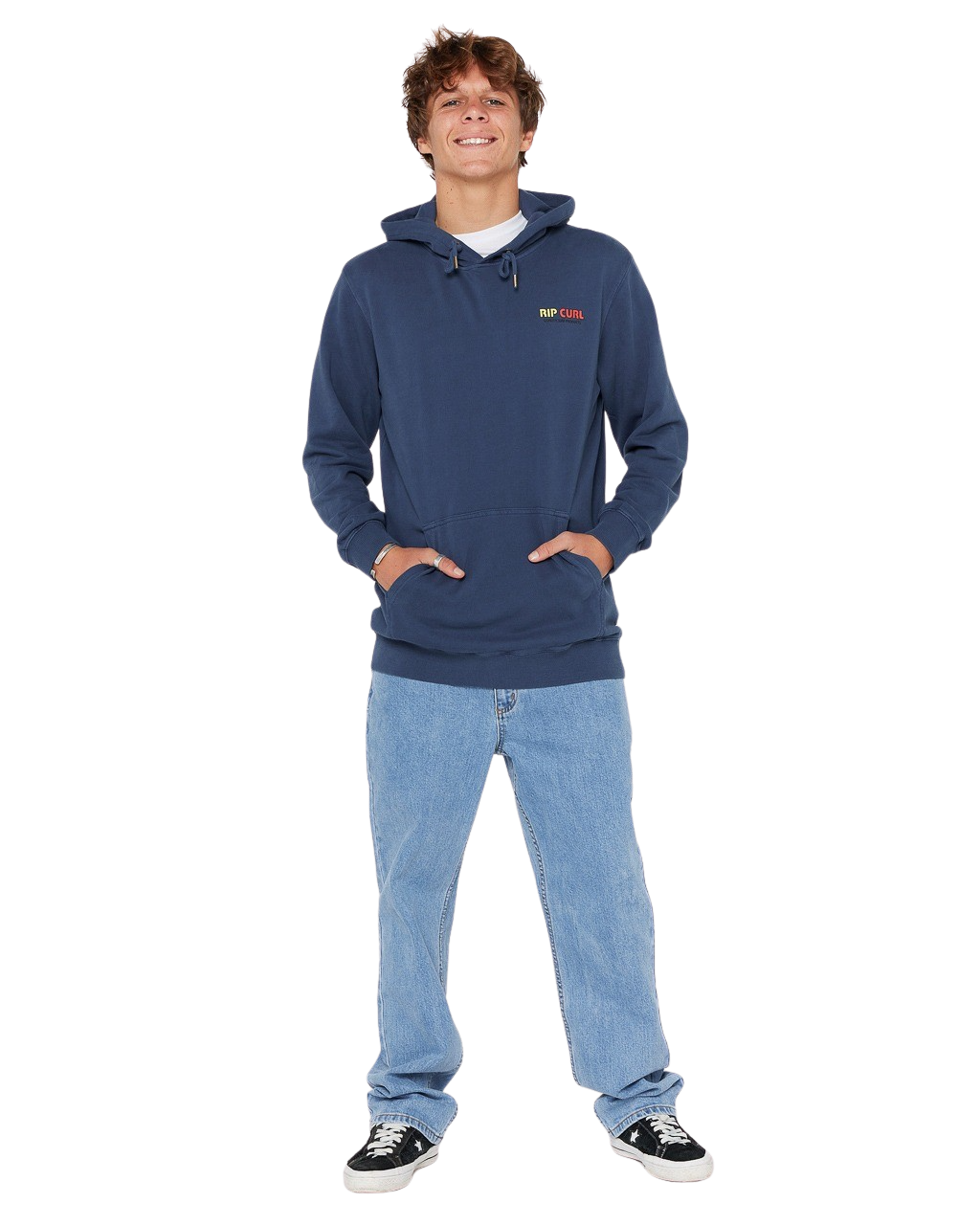 Surf Revival Line Up Hoodie in Light Navy