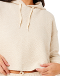 The Rip Curl Womens Cala Nights Textured Hoodie in Natural