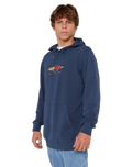Surf Revival Decal Hoodie in Light Navy