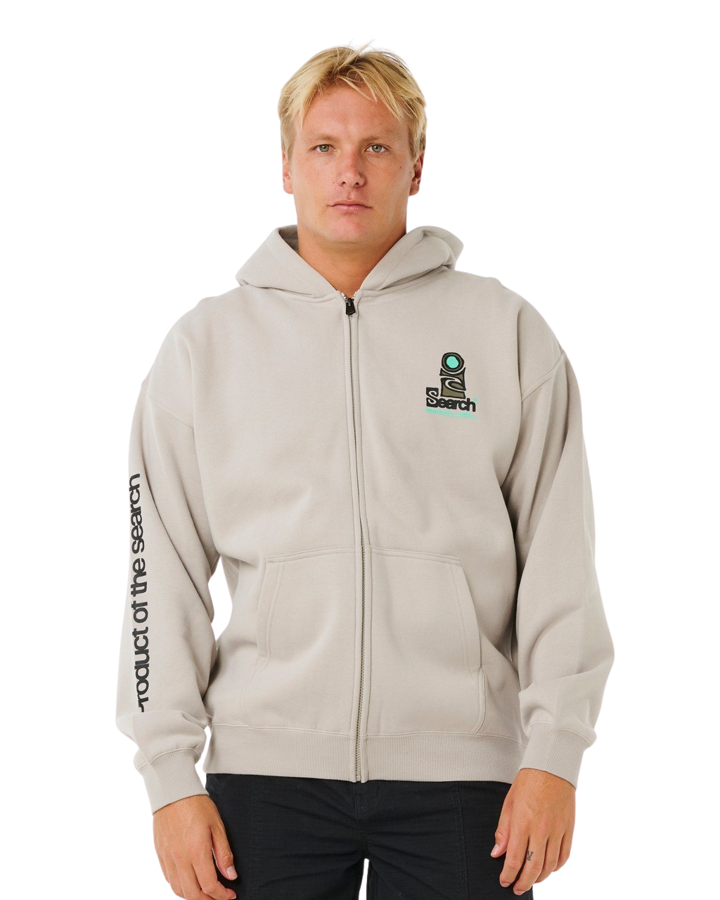 Search Zip Thru Hoodie in Stone
