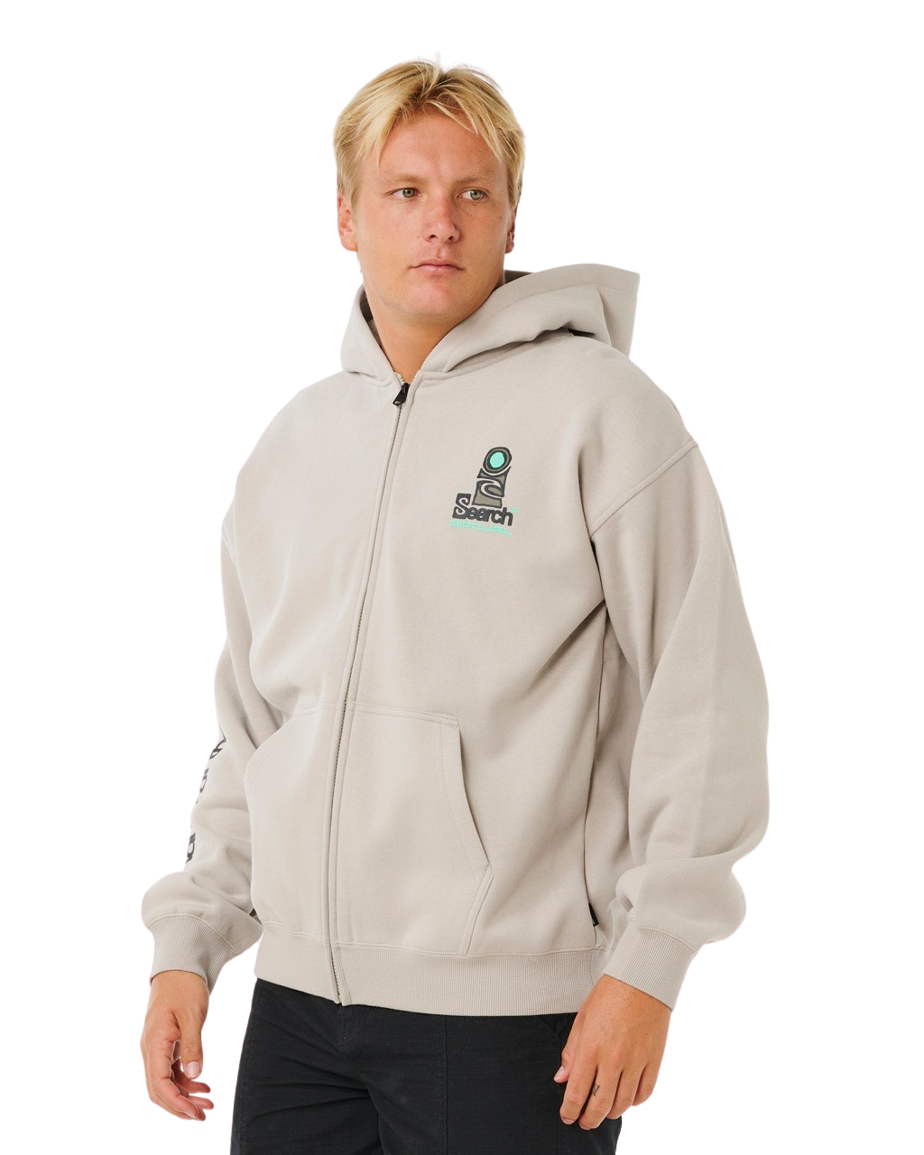 Search Zip Thru Hoodie in Stone