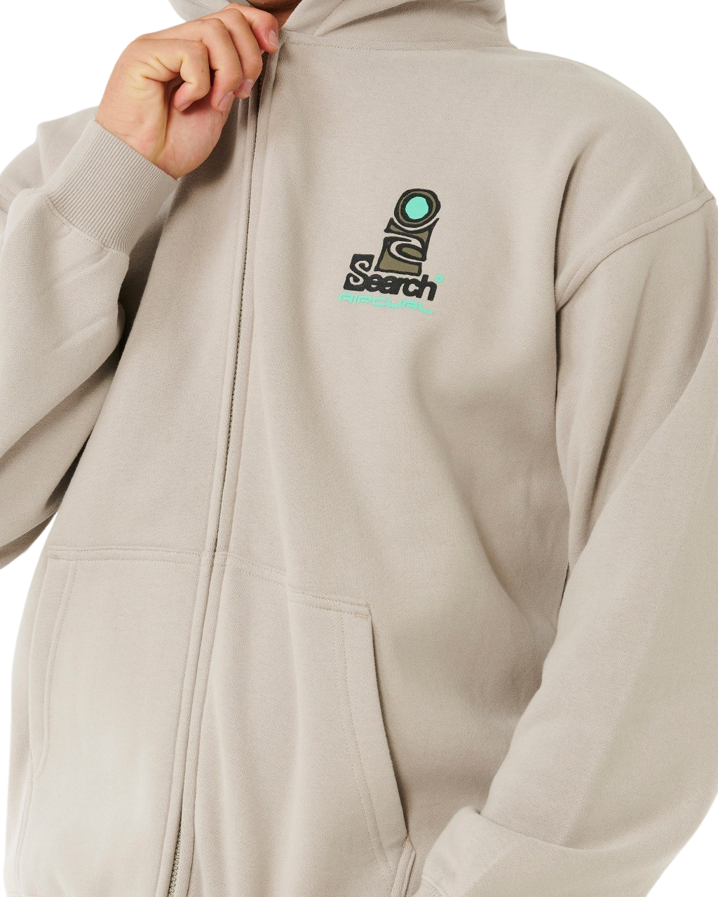 Search Zip Thru Hoodie in Stone