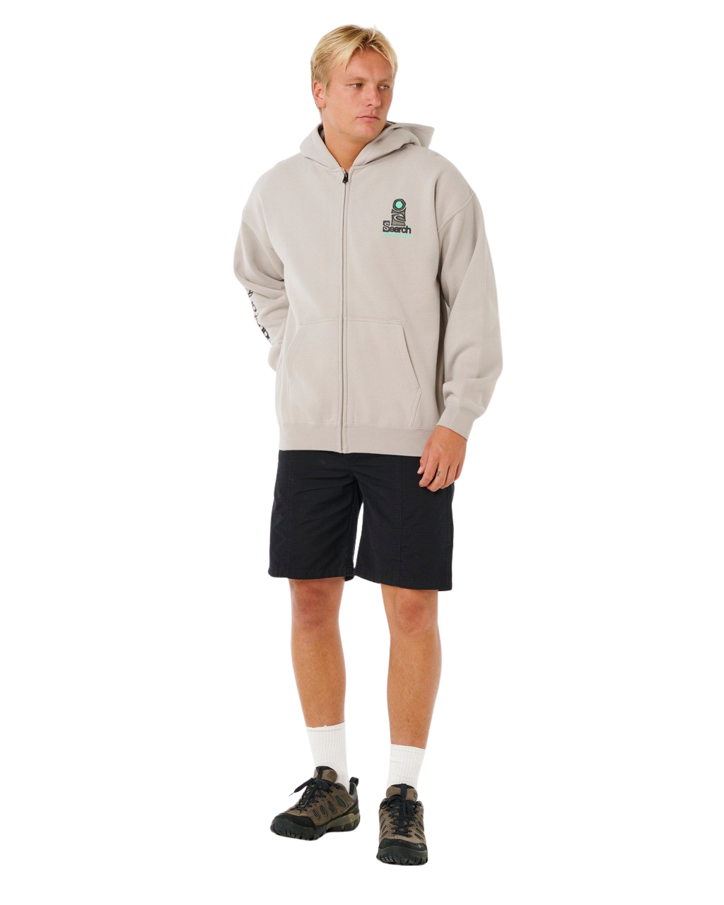 Search Zip Thru Hoodie in Stone