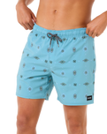 The Rip Curl Mens Fun Times Volley Shorts in Blue Lagoon