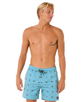 The Rip Curl Mens Fun Times Volley Shorts in Blue Lagoon