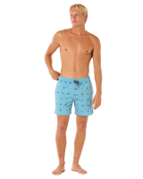 The Rip Curl Mens Fun Times Volley Shorts in Blue Lagoon