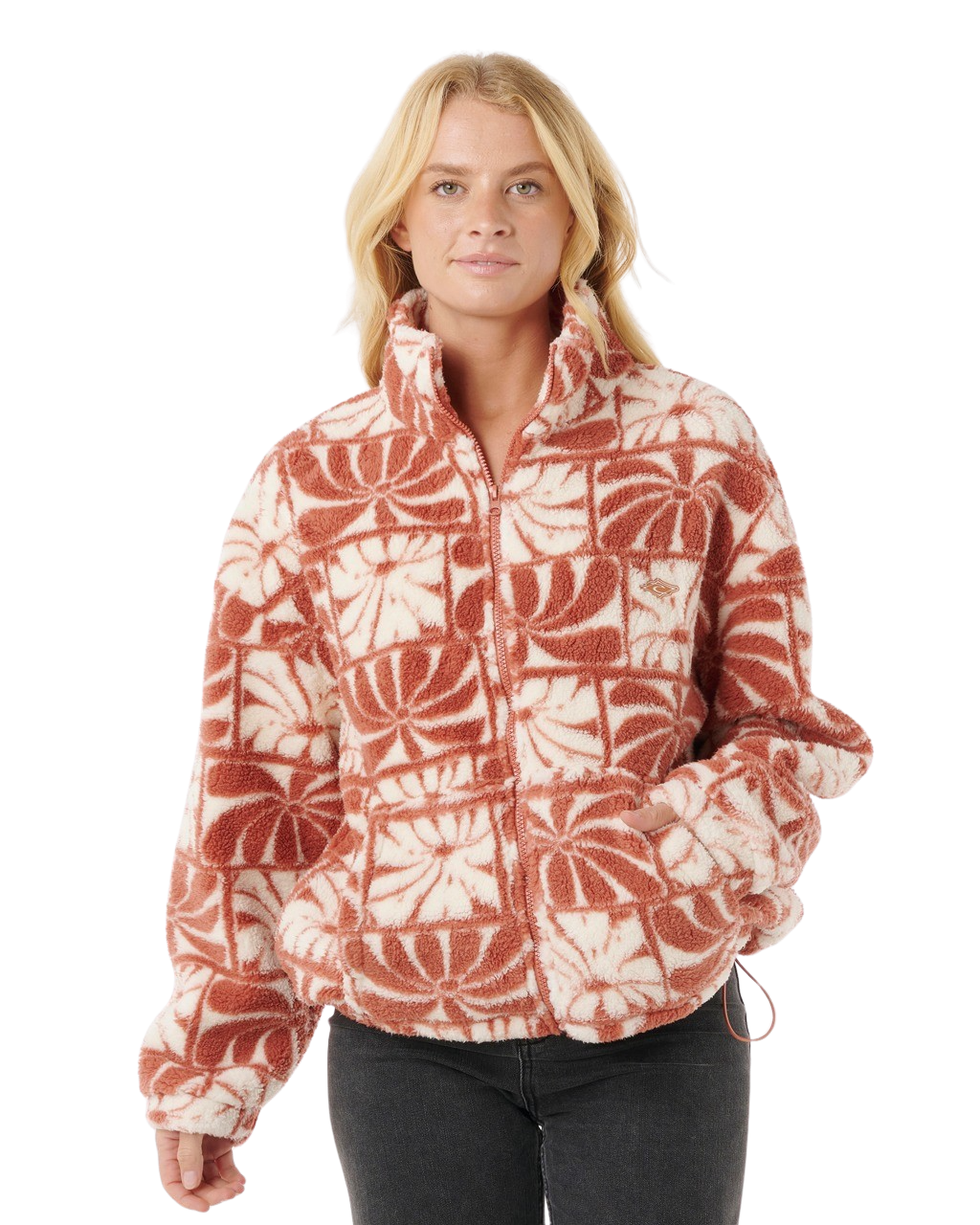 The Rip Curl Womens Artist Of The Search Ty Williams Polar Fleece Jacket in Brick