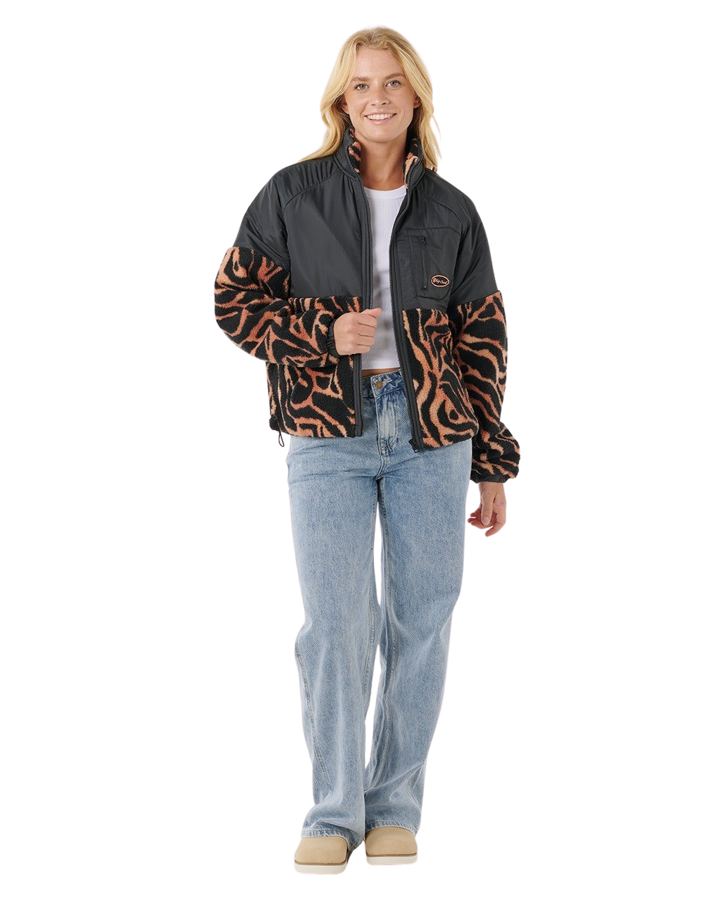 The Rip Curl Womens Keepsakes From Waikiki Anti-Series Polar Fleece Jacket in Black
