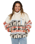 The Rip Curl Womens Artist Of The Search Oceanic Polar Fleece Jacket in Beige