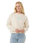 The Rip Curl Womens Icons Of Surf Sweatshirt in Shell