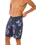 The Rip Curl Mens Mirage Heritage Diamond Boardshorts in Dark Navy