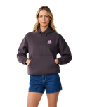 The Rip Curl Womens Surf Puff Heritage Hoodie in Nine Iron