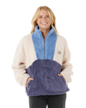 The Rip Curl Womens Block Party Polar Fleece Jacket in Blue