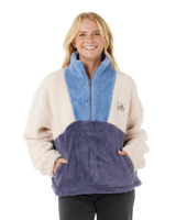 The Rip Curl Womens Block Party Polar Fleece Jacket in Blue