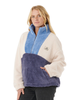 The Rip Curl Womens Block Party Polar Fleece Jacket in Blue