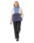 The Rip Curl Womens Block Party Polar Fleece Jacket in Blue