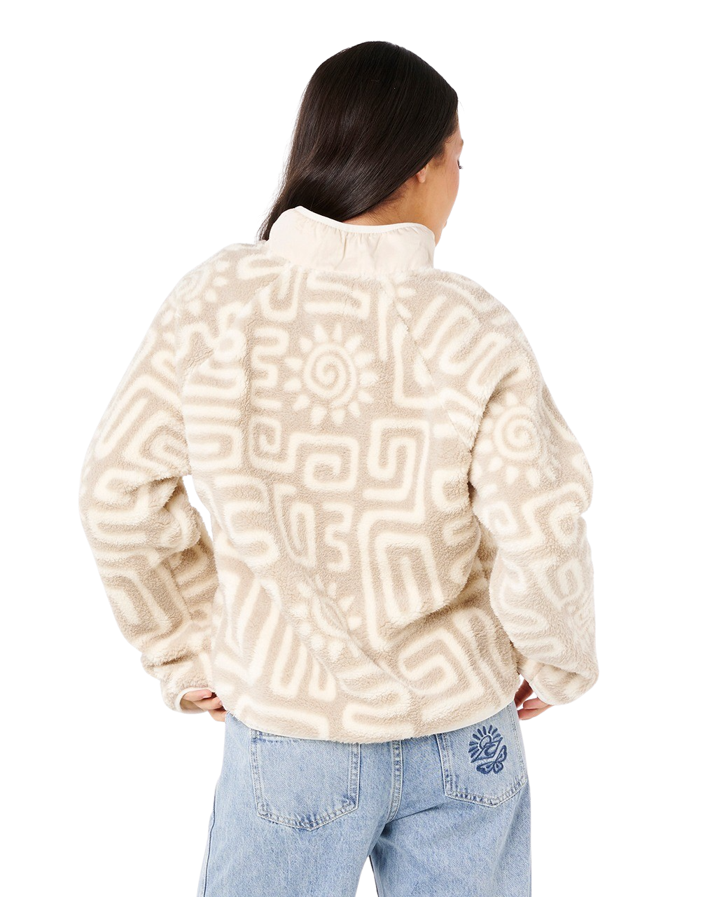 The Rip Curl Sunset 1/4 Zip Fleece Jacket in Bone | Available at Anns Cottage
