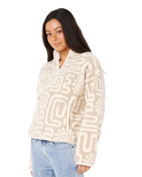 The Rip Curl Sunset 1/4 Zip Fleece Jacket in Bone | Available at Anns Cottage