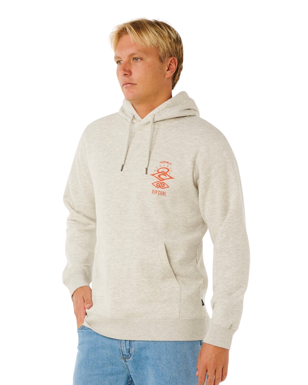 Search Icon Hoodie in Light Grey Marle