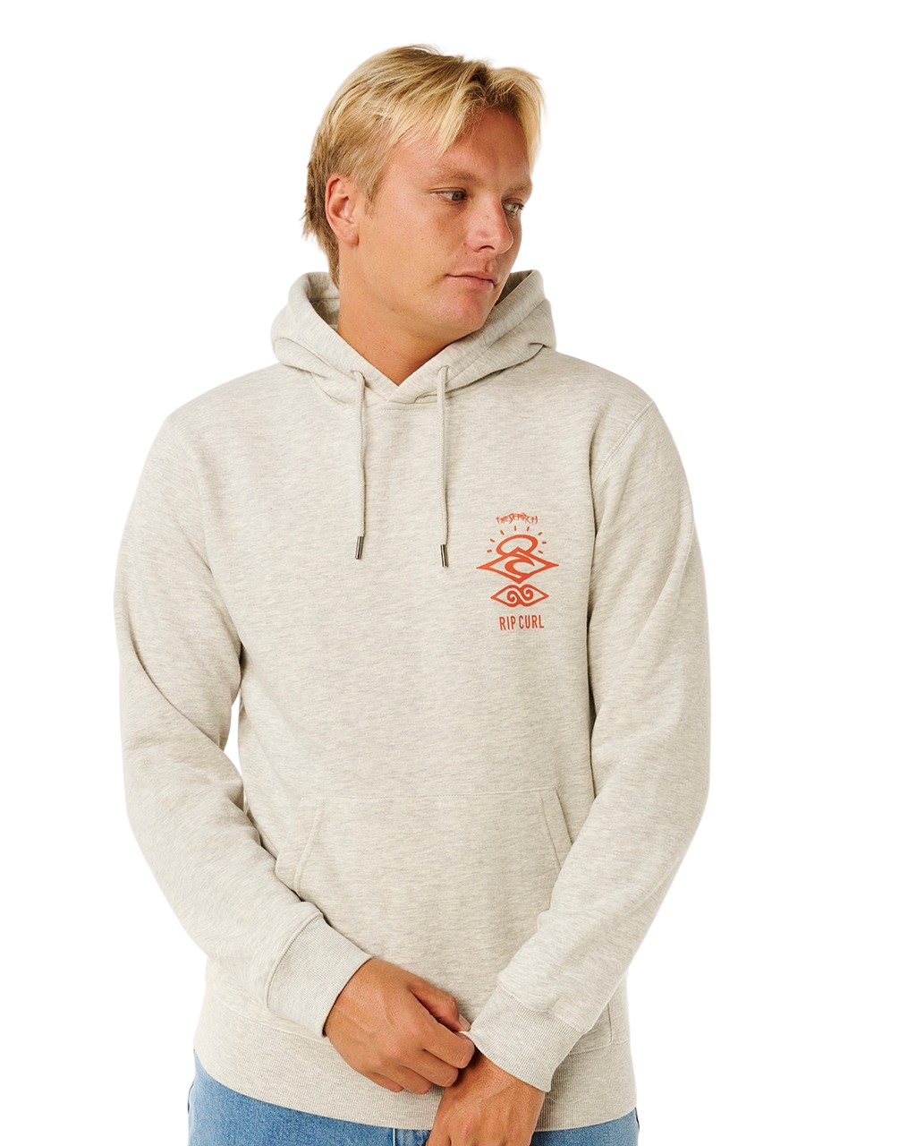 Search Icon Hoodie in Light Grey Marle