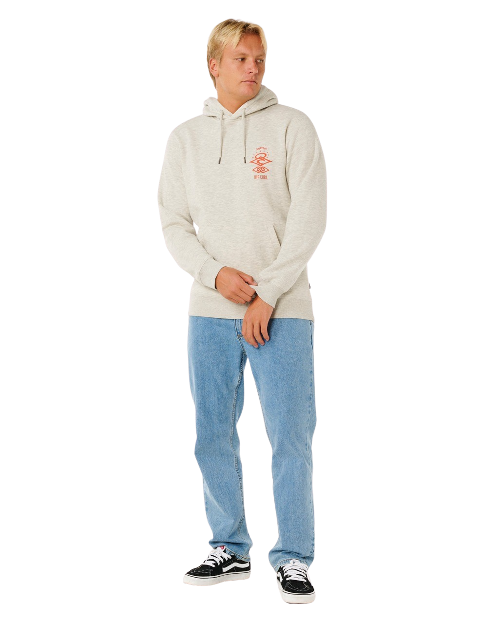 Search Icon Hoodie in Light Grey Marle