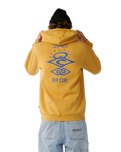 The Rip Curl Mens Search Icon Hoodie in Mustard Gold
