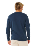 The Rip Curl Mens Pacific Rinse Patch Sweatshirt in Dark Navy
