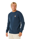 The Rip Curl Mens Pacific Rinse Patch Sweatshirt in Dark Navy
