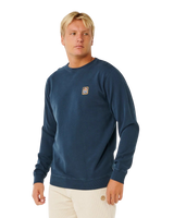 The Rip Curl Mens Pacific Rinse Patch Sweatshirt in Dark Navy
