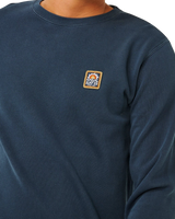 The Rip Curl Mens Pacific Rinse Patch Sweatshirt in Dark Navy