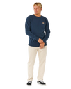 The Rip Curl Mens Pacific Rinse Patch Sweatshirt in Dark Navy