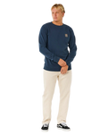 The Rip Curl Mens Pacific Rinse Patch Sweatshirt in Dark Navy