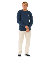 The Rip Curl Mens Pacific Rinse Patch Sweatshirt in Dark Navy
