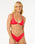 The Rip Curl Womens Premium Surf Fixed Tri Bikini Top in Hibiscus Red