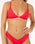 The Rip Curl Womens Premium Surf Fixed Tri Bikini Top in Hibiscus Red