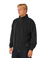 Premium Surf 1/4 Zip Fleece in Black
