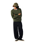 The Rip Curl Mens Classic Surf Sweatshirt in Dark Olive