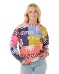 The Rip Curl Womens Keepsakes From Waikiki Fleece Sweatshirt in Multicolour