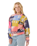 The Rip Curl Womens Keepsakes From Waikiki Fleece Sweatshirt in Multicolour