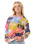 The Rip Curl Womens Keepsakes From Waikiki Fleece Sweatshirt in Multicolour