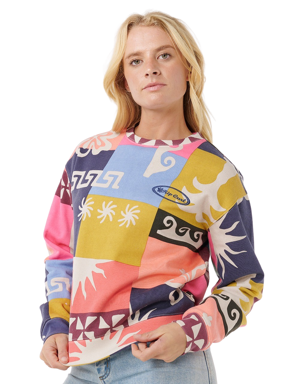 The Rip Curl Womens Keepsakes From Waikiki Fleece Sweatshirt in Multicolour