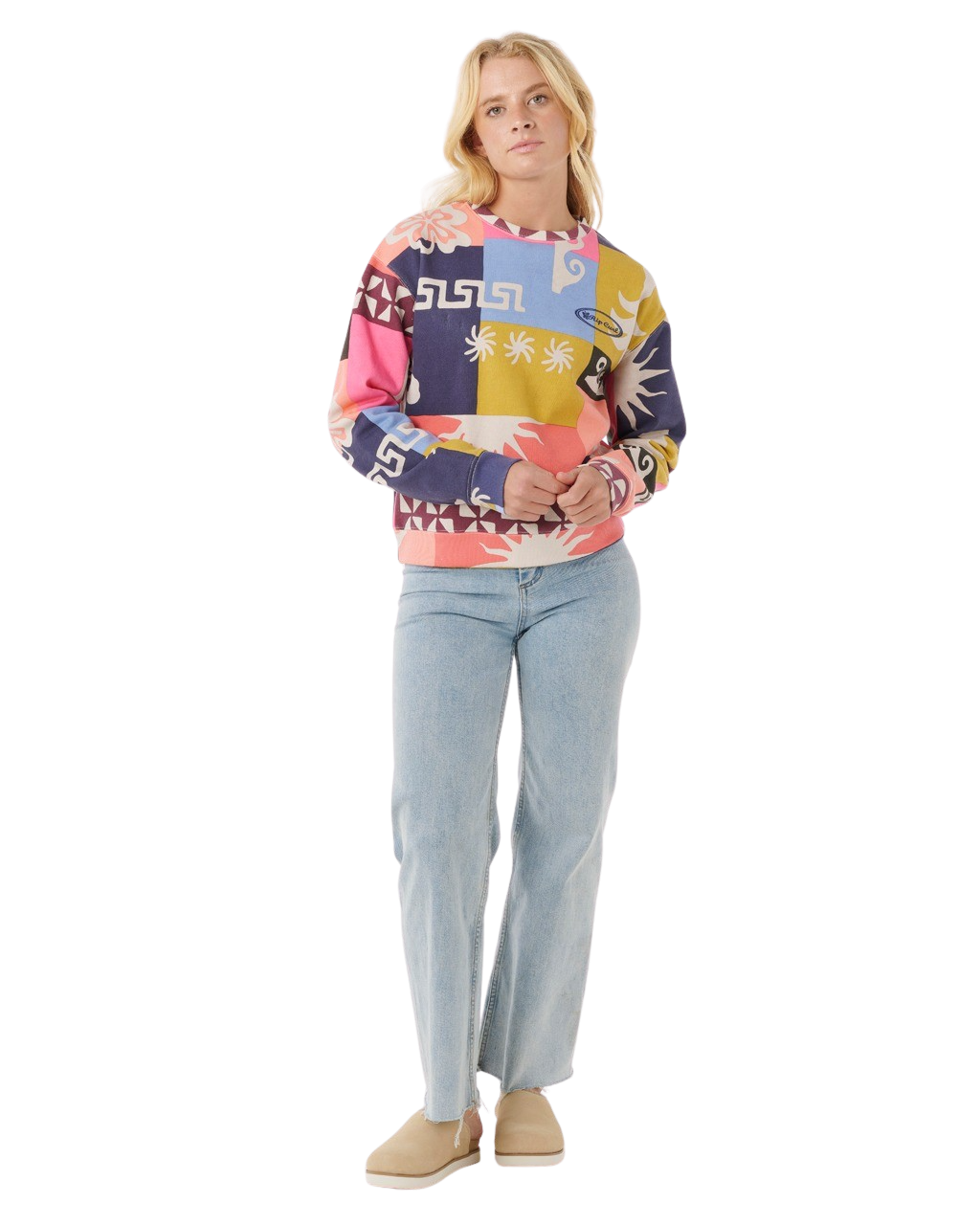 The Rip Curl Womens Keepsakes From Waikiki Fleece Sweatshirt in Multicolour