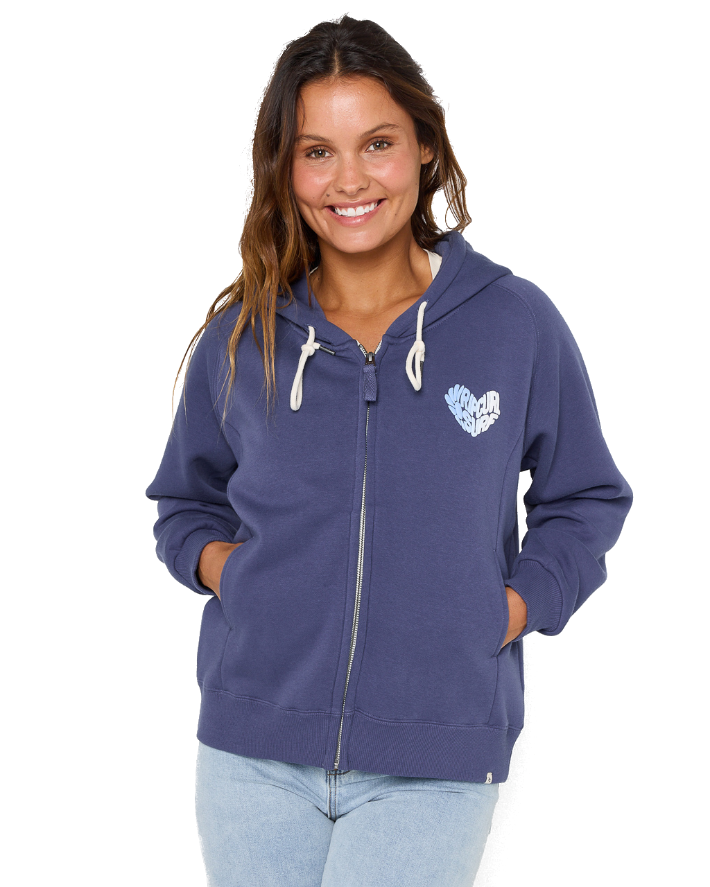 The Rip Curl Womens Galcia Full Zip Hoodie in Navy