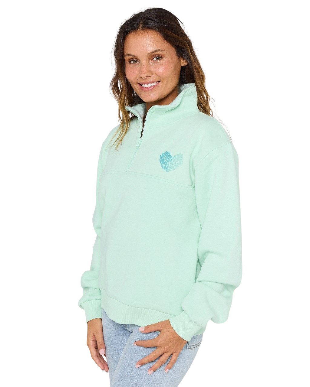 The Rip Curl Womens Half Zip Fleece in Light Aqua