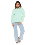 The Rip Curl Womens Half Zip Fleece in Light Aqua