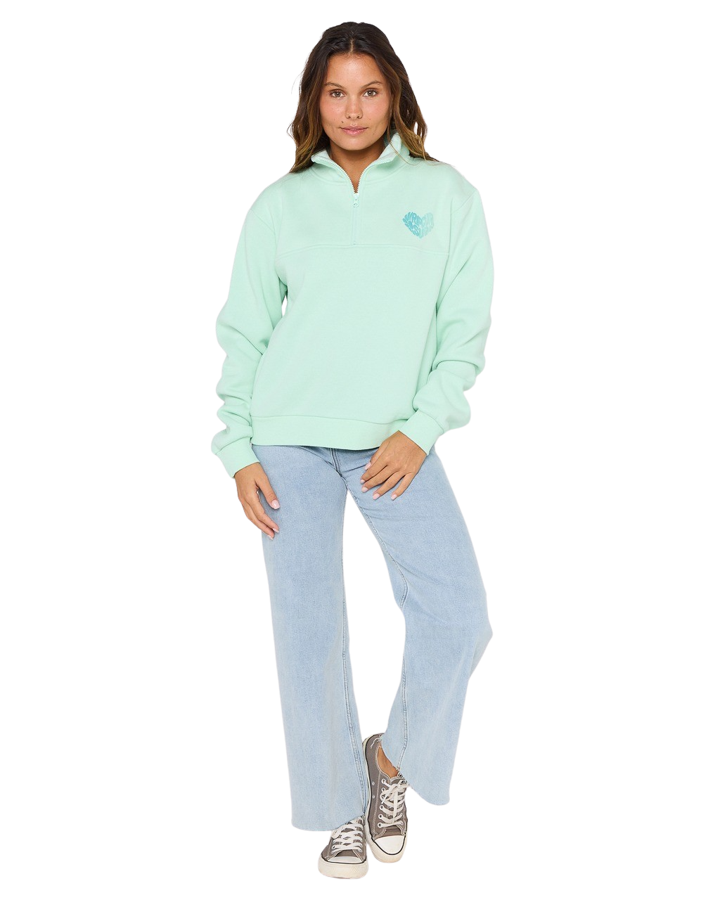 The Rip Curl Womens Half Zip Fleece in Light Aqua