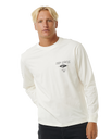 The Rip Curl Mens Fade Out Icon Long Sleeve T-Shirt in Bone