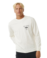 The Rip Curl Mens Fade Out Icon Long Sleeve T-Shirt in Bone